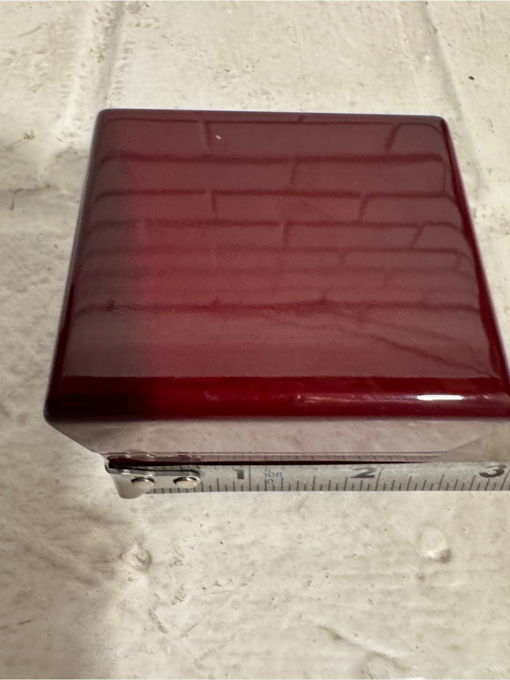 Set of 2 Sturdy Glossy Mahogany-like finish Ring Presentation Boxes 2.5" x 2.25" - Picture 8 of 10